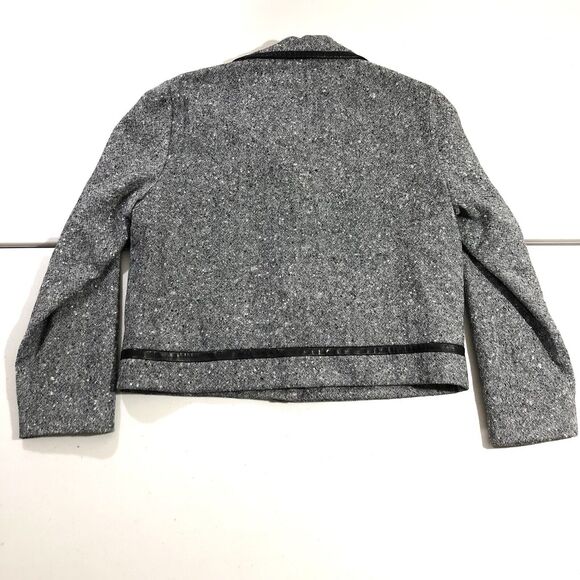 Pendleton Blazer Women 12 Petite Gray Heathered Plaid Virgin Wool Jacket VTG - Picture 7 of 8